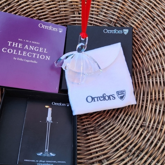 Orrefors Crystal Angel Ornament - Picture 3 of 4